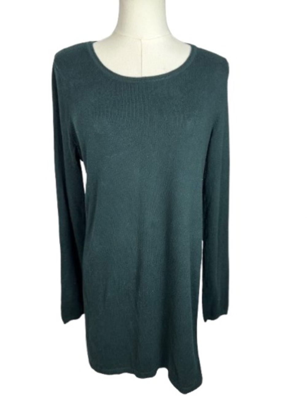 J. Jill Long-Sleeve Scoop Neck Knit Top in Black Size S